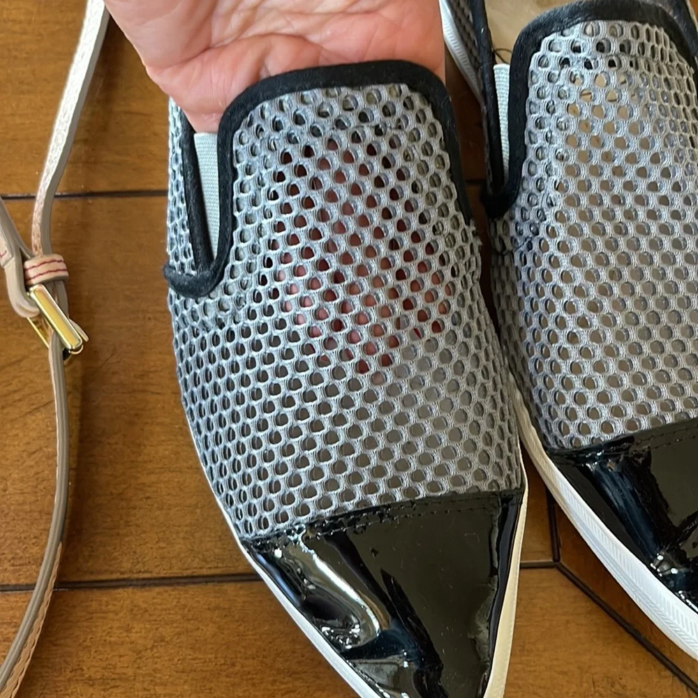 BRAND: ALL BLACK. Grey mesh and black accent slip ons. Size 7 in great condition - Picture 7 of 7
